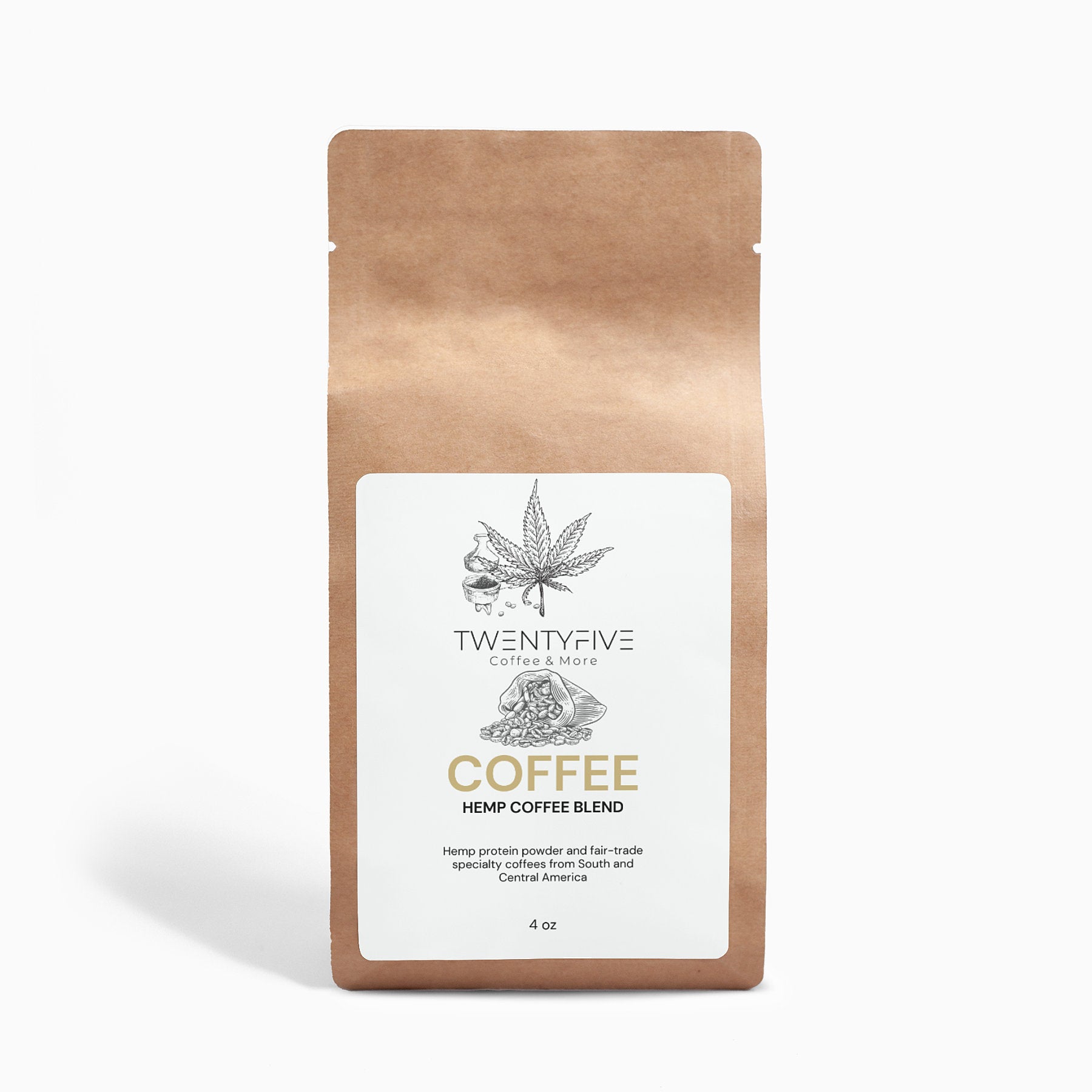 Hemp Coffee Blend - Medium Roast 4oz Twentyfivecoffee