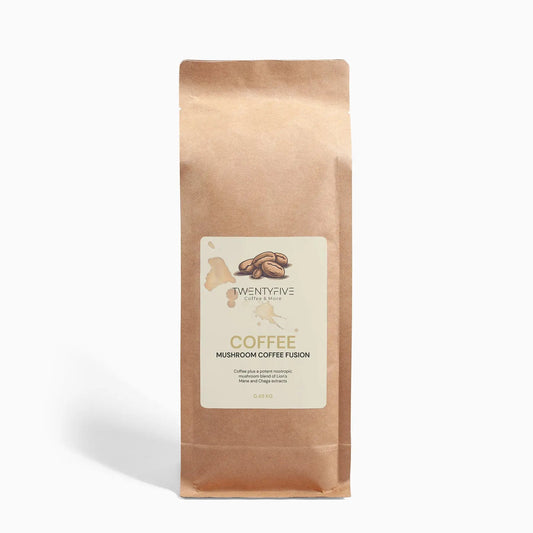 Mushroom Coffee Fusion - Lion’s Mane & Chaga 0.45KG - TwentyfivecoffeeTwentyfivecoffeeMushroom Coffee Fusion - Lion’s Mane & Chaga 0.45KG TwentyfivecoffeeART1LI16Food & Beverages