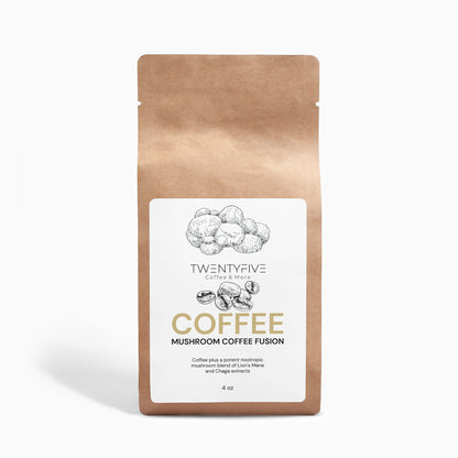 Mushroom Coffee Fusion - Lion’s Mane & Chaga 4oz - TwentyfivecoffeeTwentyfivecoffeeMushroom Coffee Fusion - Lion’s Mane & Chaga 4oz TwentyfivecoffeeART1LIONFood & Beverages